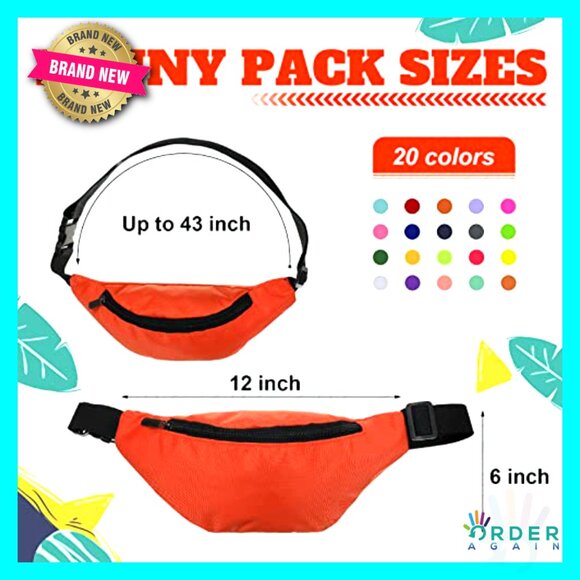 Vintage Fanny Pack Bulk Set Oxford Cloth Adjustable Waist Bag Retro Style - Picture 2 of 6